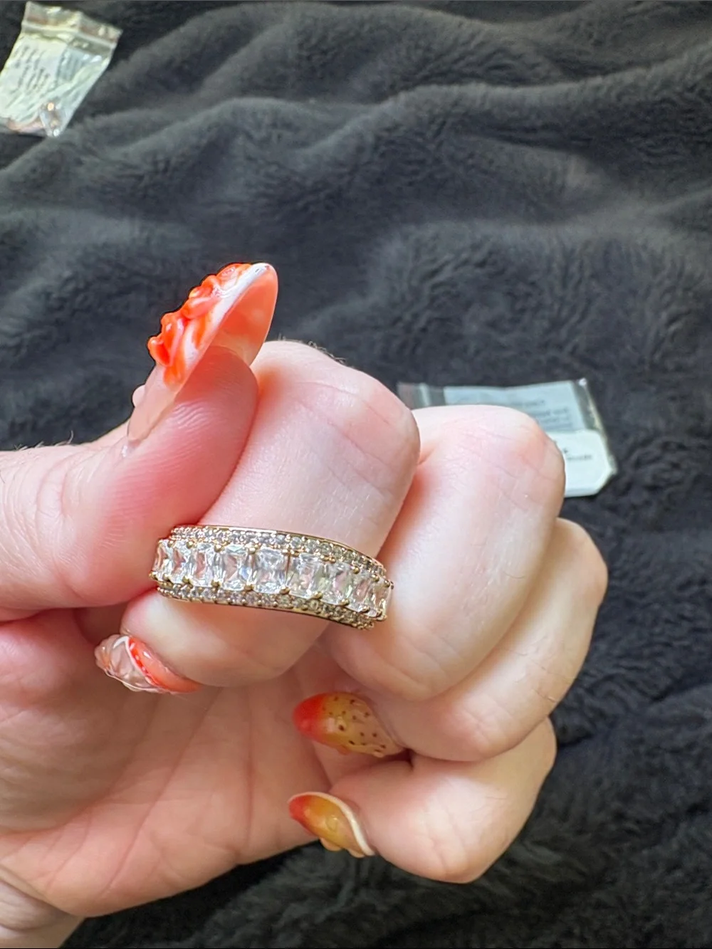 Destiny Calling Gold-Plated Ring with Diamond Cubic Zirconia - Size 10